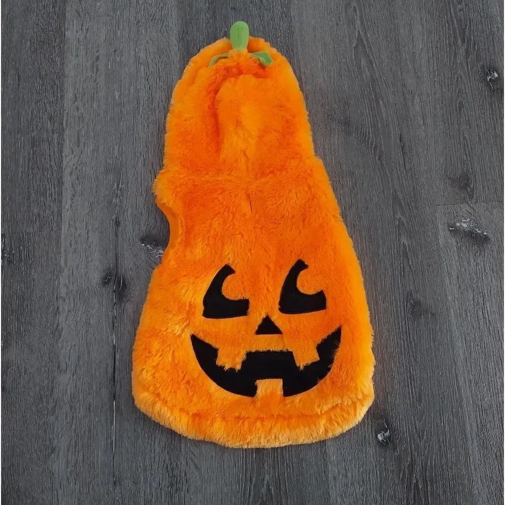 Pup Crew Dog Pumpkin Halloween Costume - Orange and Black - Medium